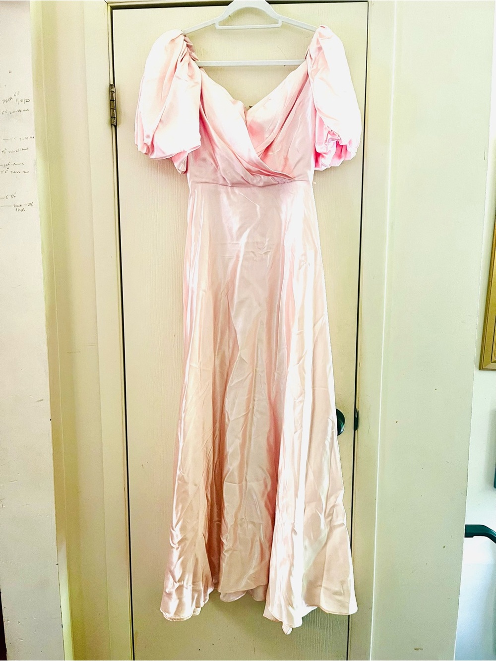 VTG 30s Style Silk Satin Pink Bridal Wedding Prom Fairy Ethereal Romantic Dress